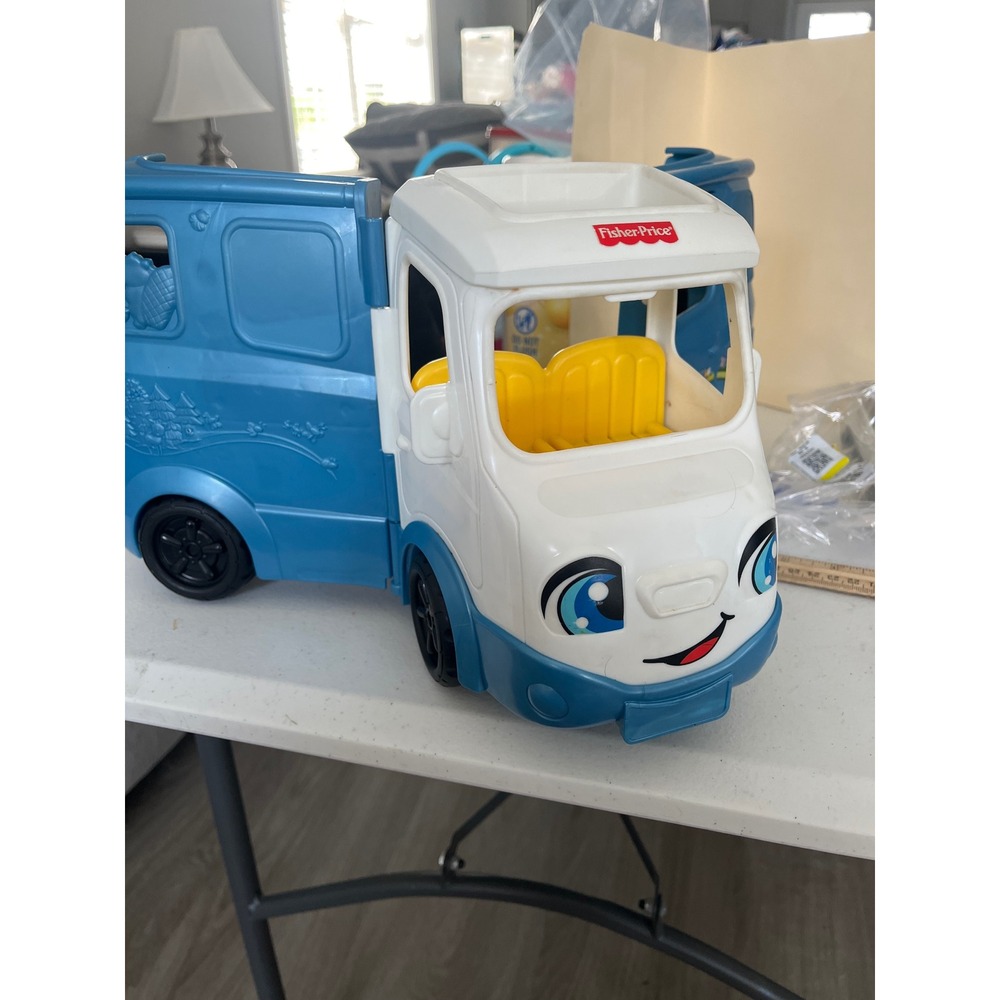 Fisher Price Little People Songs Sounds Camper Blue White Transforming Playset
